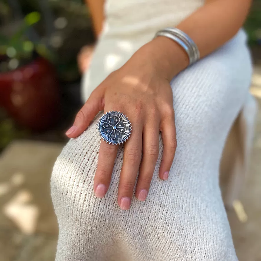 Sterling Silver Ring - Mandala