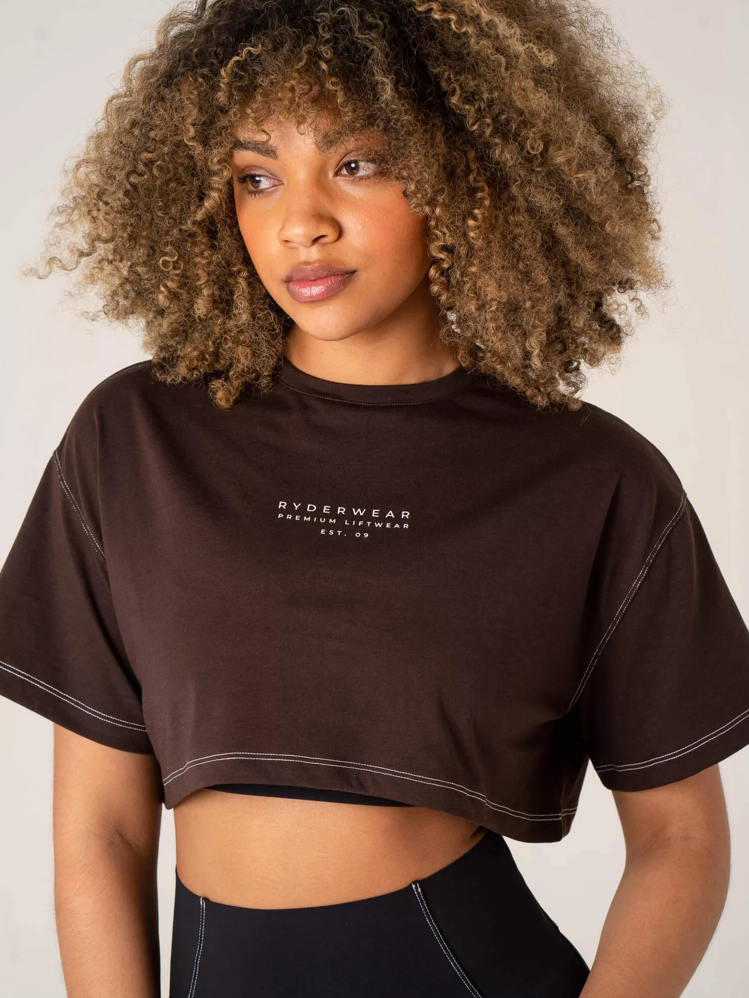 Stride Oversized Tee - Chocolate