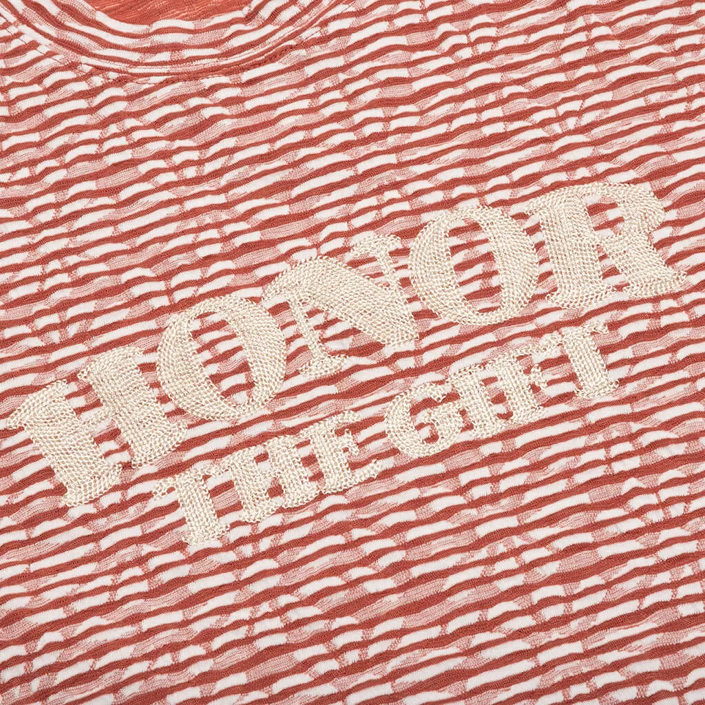 Stripe Box Tee - Brick