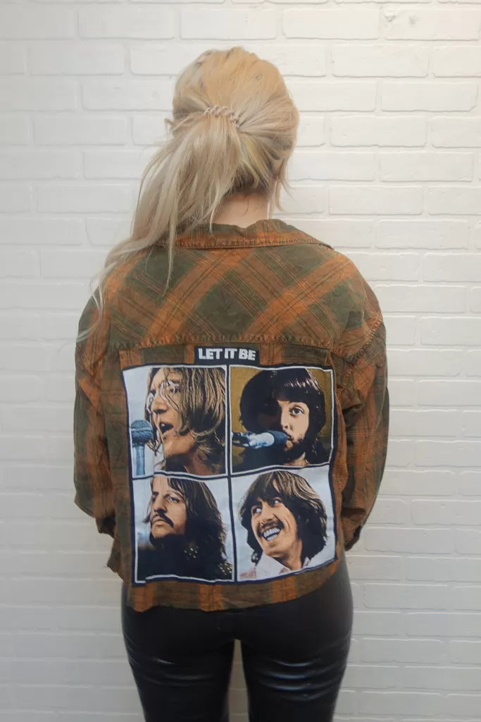 The Beatles Acid Wash Cropped Flannel