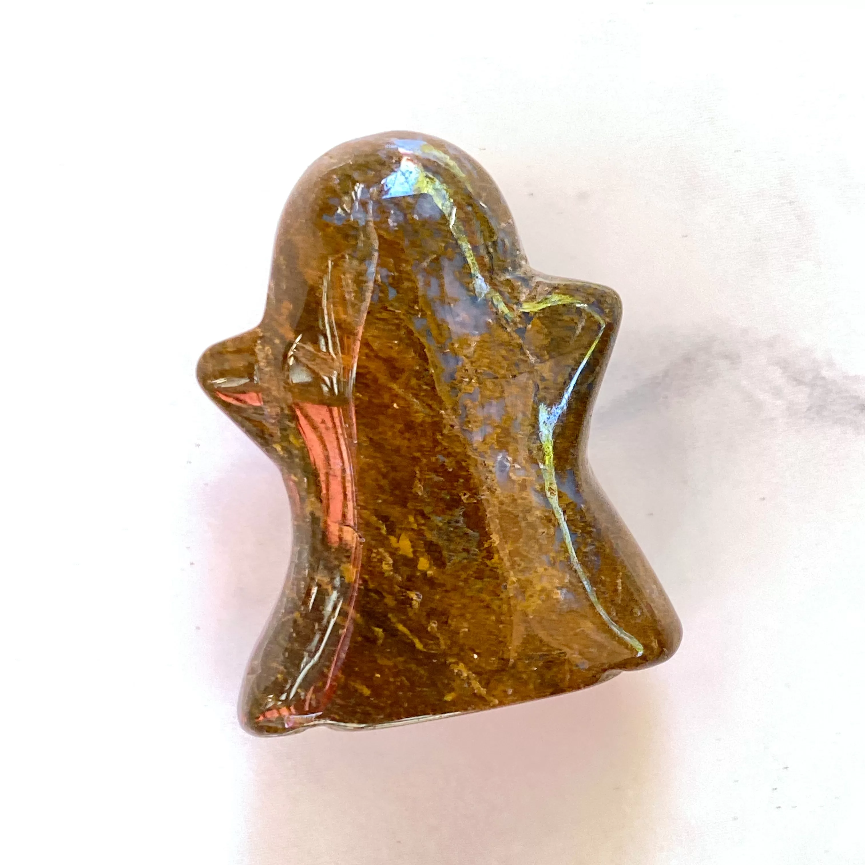 Tiger Eye gemstone carved Ghost