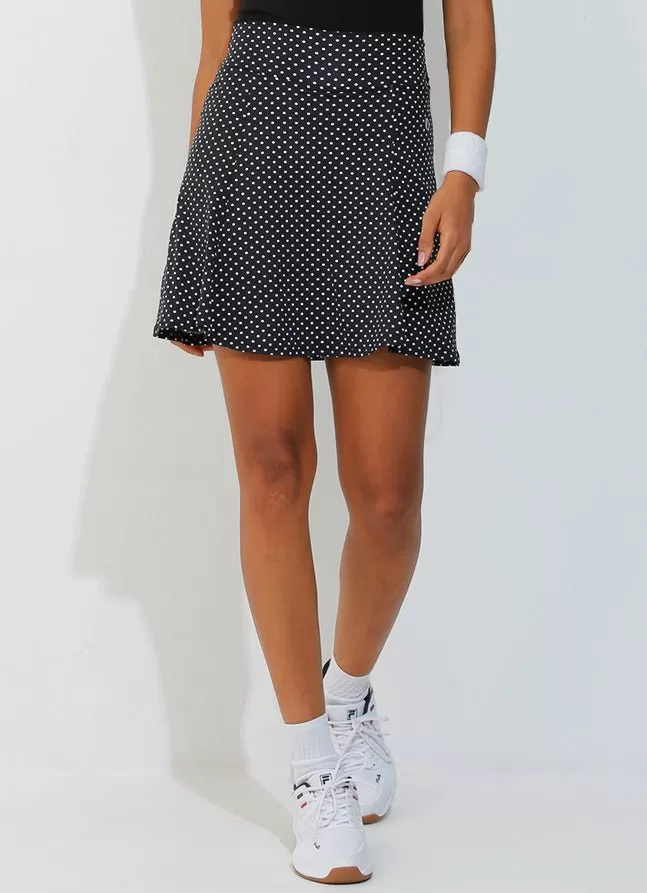 Ultimate Skirt / Skort (Black Polka Dot) 17"