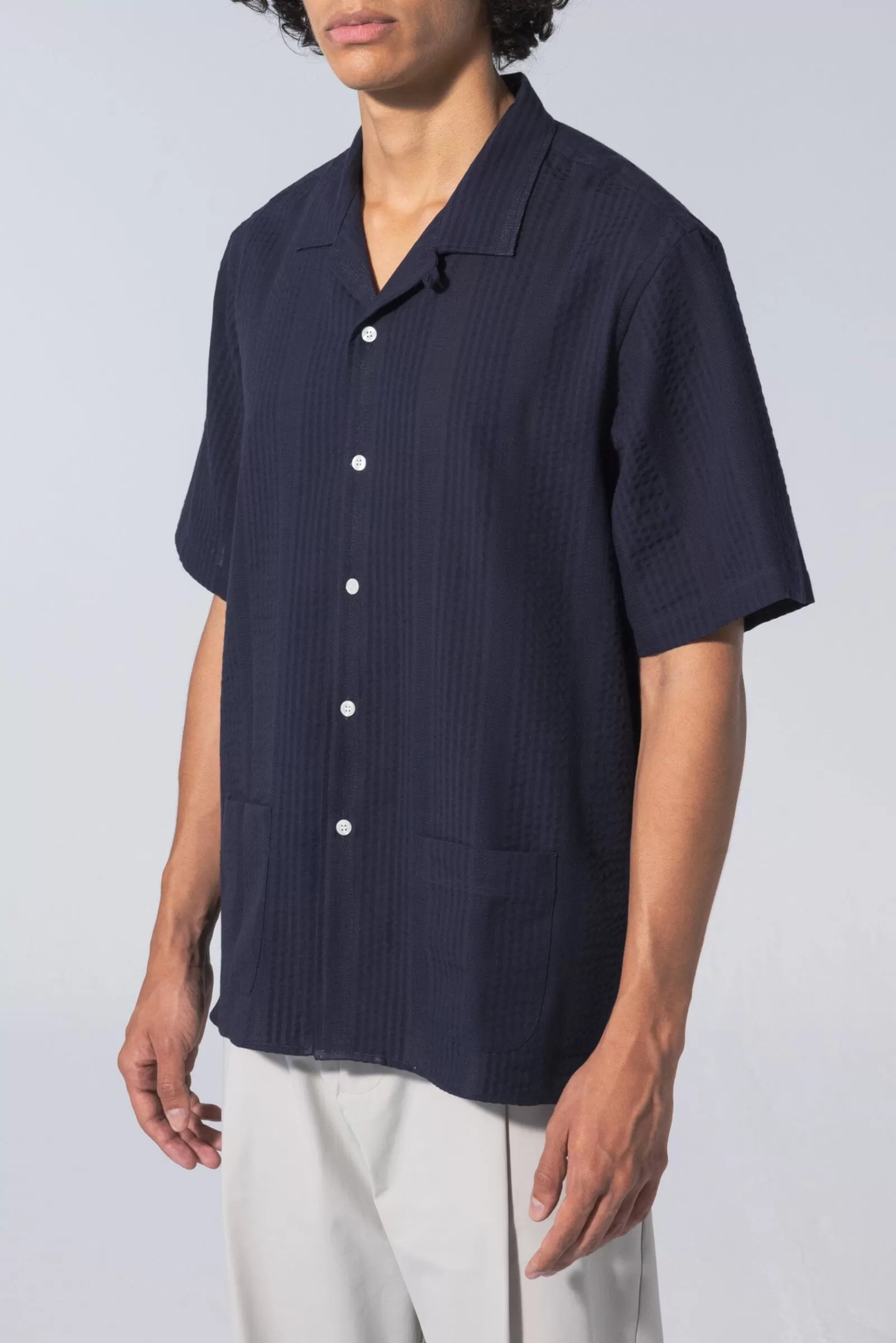 Unfeigned - Short Sleeve Shirt S1 Maui - Navy