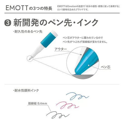 Uni EMOTT Marker 5 Color Set