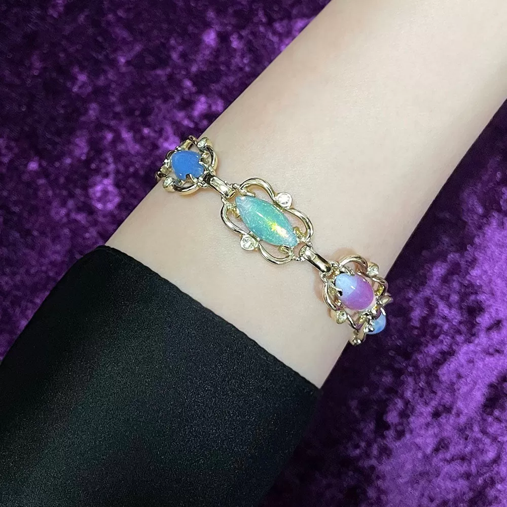 【USA輸入】ヴィンテージ SARAH COV. ”Sabrina Fair ガラス ブレスレット/Vintage SARAH COV. ”Sabrina Fair Glass Bracelet