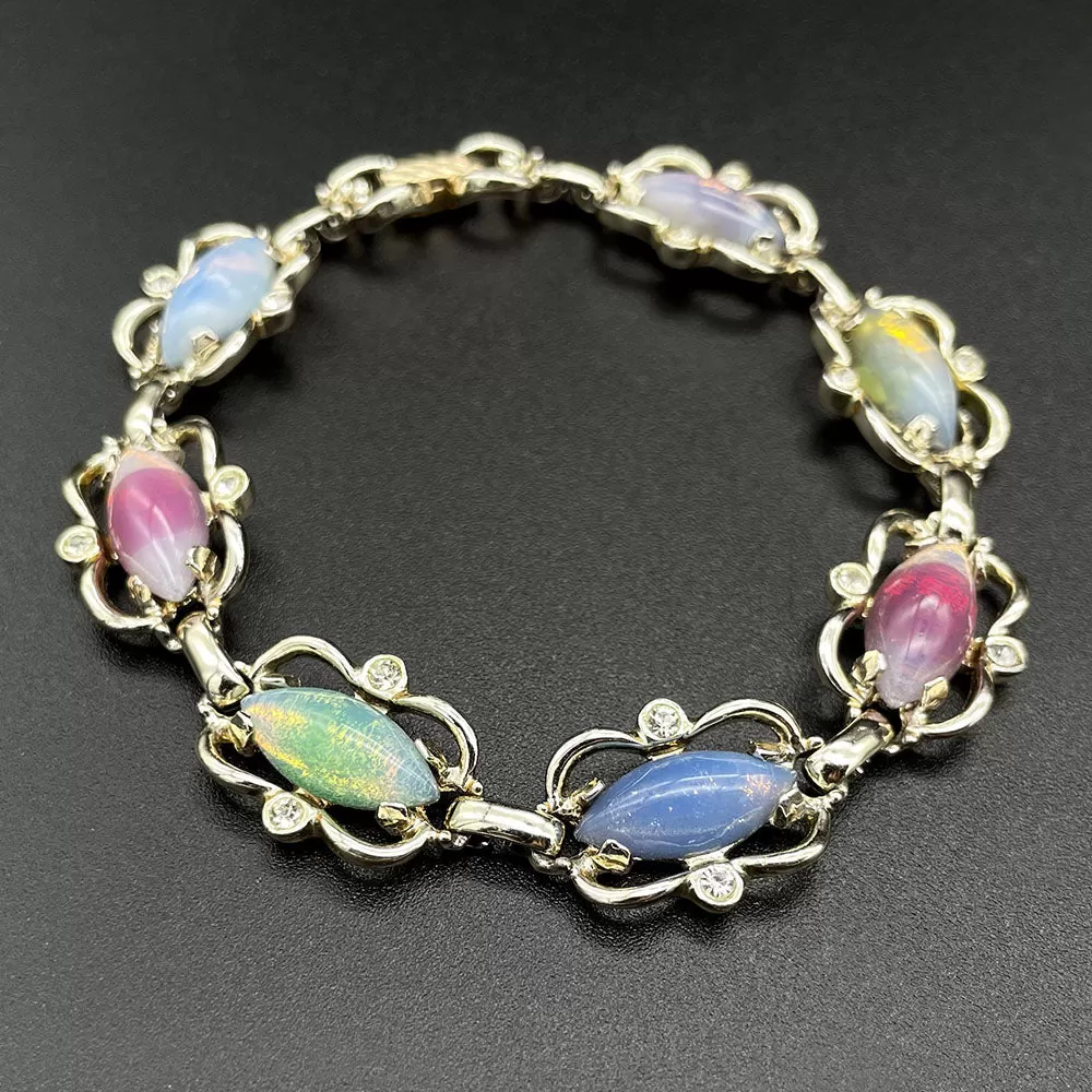 【USA輸入】ヴィンテージ SARAH COV. ”Sabrina Fair ガラス ブレスレット/Vintage SARAH COV. ”Sabrina Fair Glass Bracelet