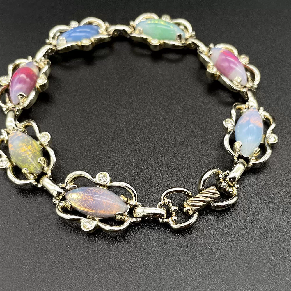 【USA輸入】ヴィンテージ SARAH COV. ”Sabrina Fair ガラス ブレスレット/Vintage SARAH COV. ”Sabrina Fair Glass Bracelet