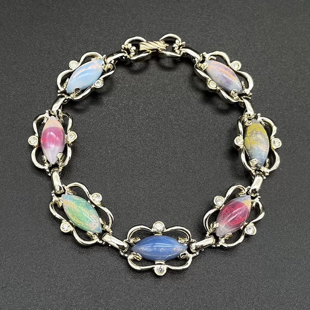 【USA輸入】ヴィンテージ SARAH COV. ”Sabrina Fair ガラス ブレスレット/Vintage SARAH COV. ”Sabrina Fair Glass Bracelet