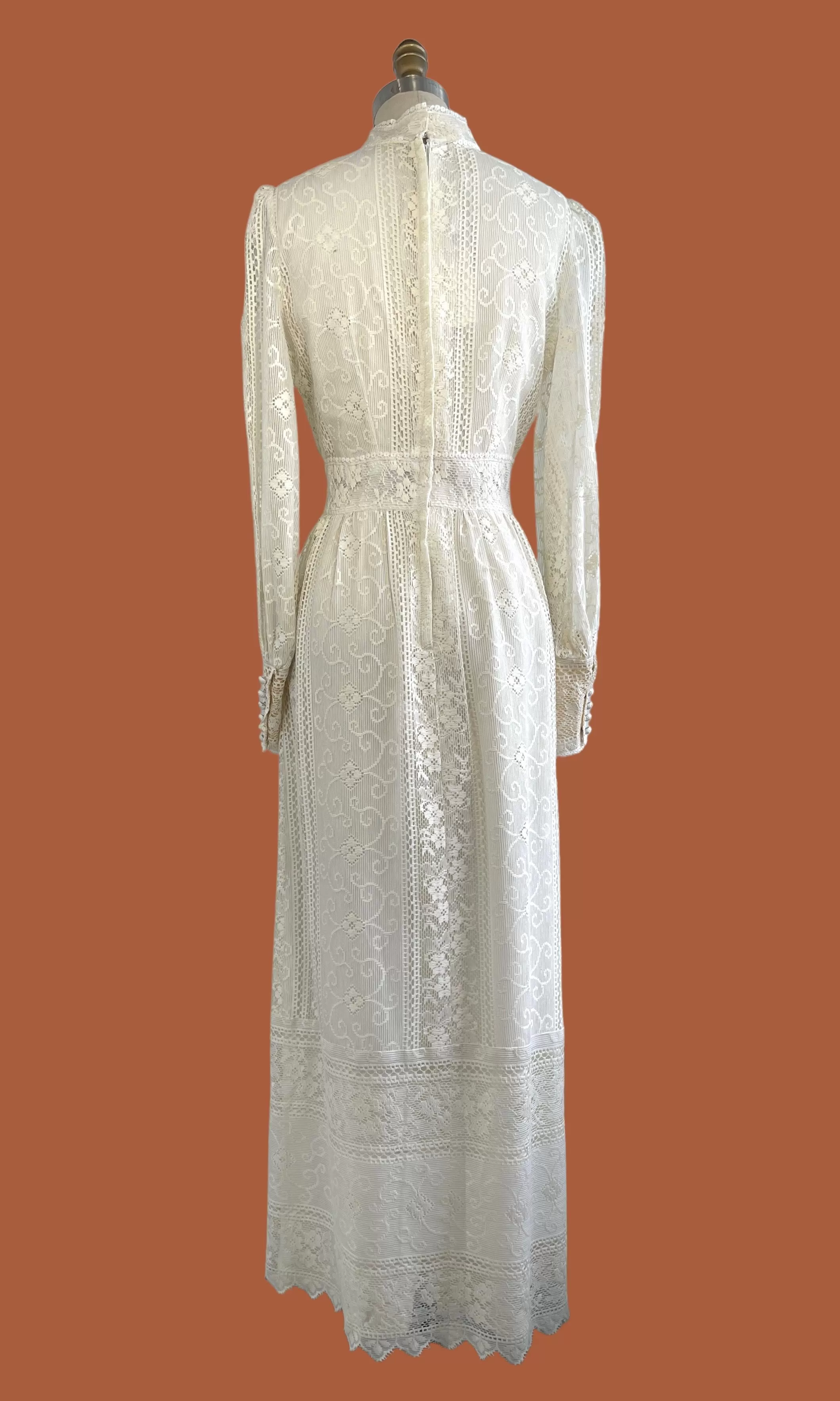 VICTOR COSTA 70s Does Victorian Lace Dress  Small