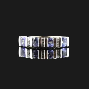 Vintage 14K White Gold Diamond Tanzanite Ring