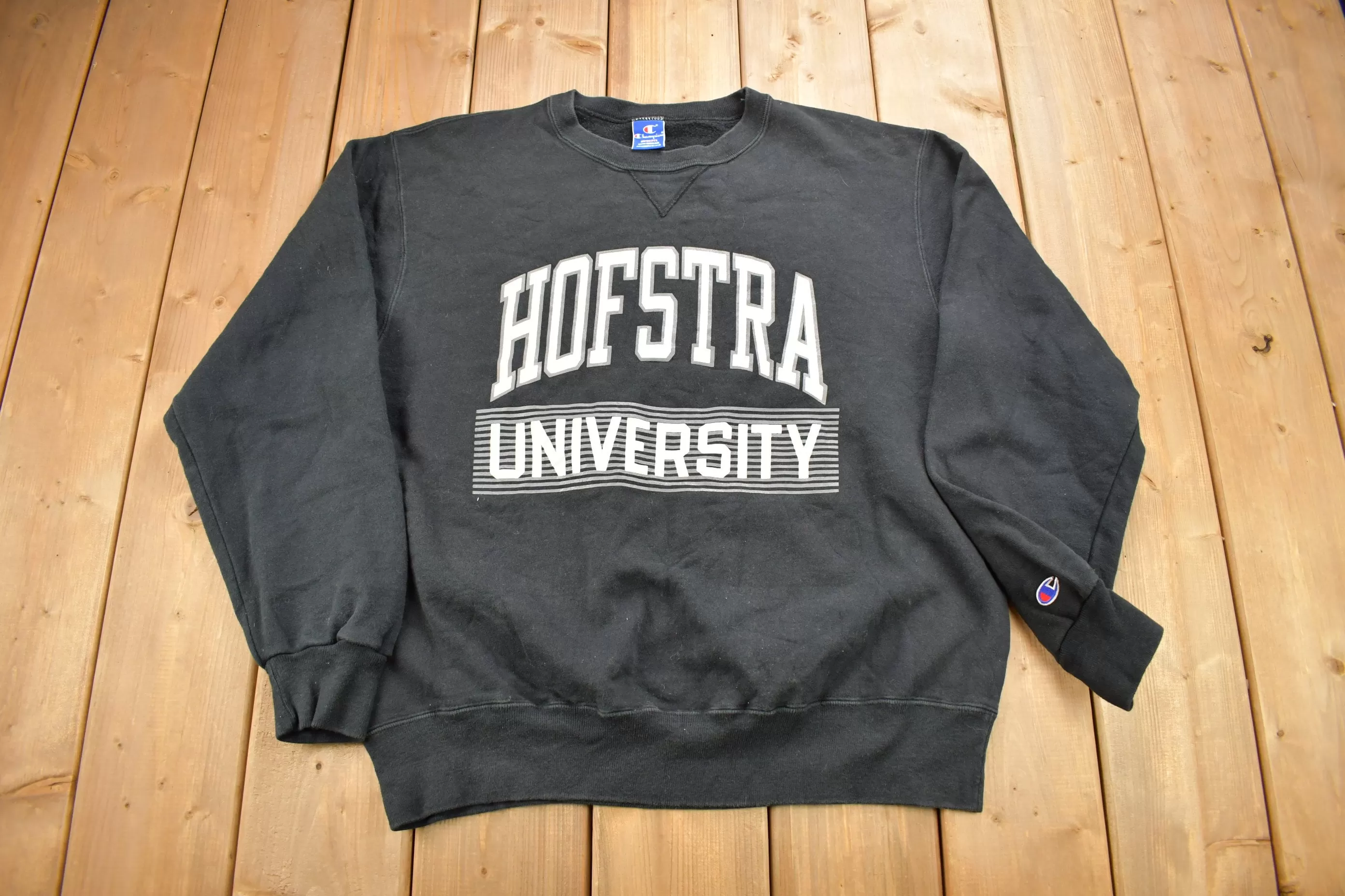 Vintage 1990s Hofstra University Collegiate Champion Crewneck / Made In USA / NCAA Sweatshirt / Sportswear / Americana