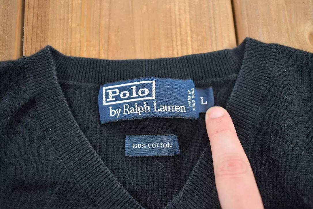 Vintage 1990s Polo Ralph Lauren Blank V-Neck Sweatshirt / 90s Ralph Lauren / Vintage Polo / Essential / Streetwear / 90s Blank / 90s Polo