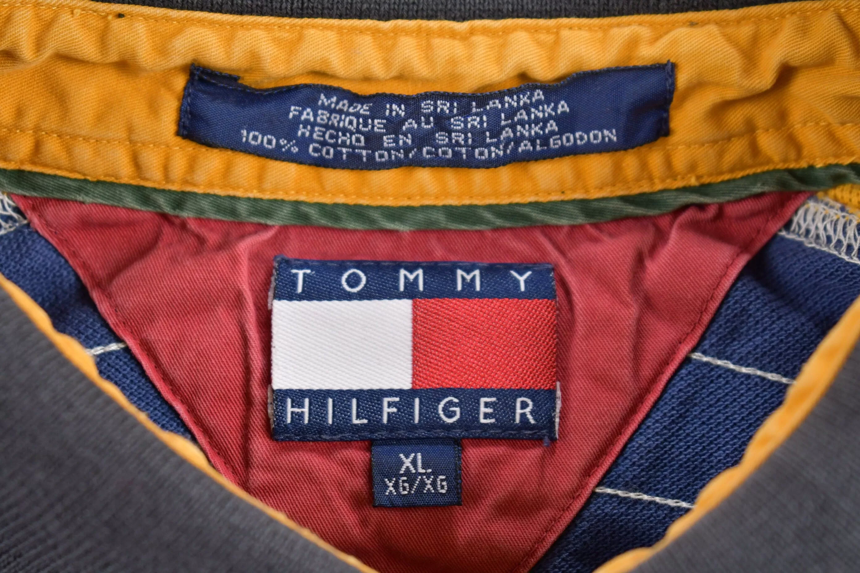 Vintage 1990s Tommy Hilfiger Crest Logo Polo Shirt / Rugby Sweater / Striped / Streetwear / Athleisure / Vintage Tommy / 90s Style