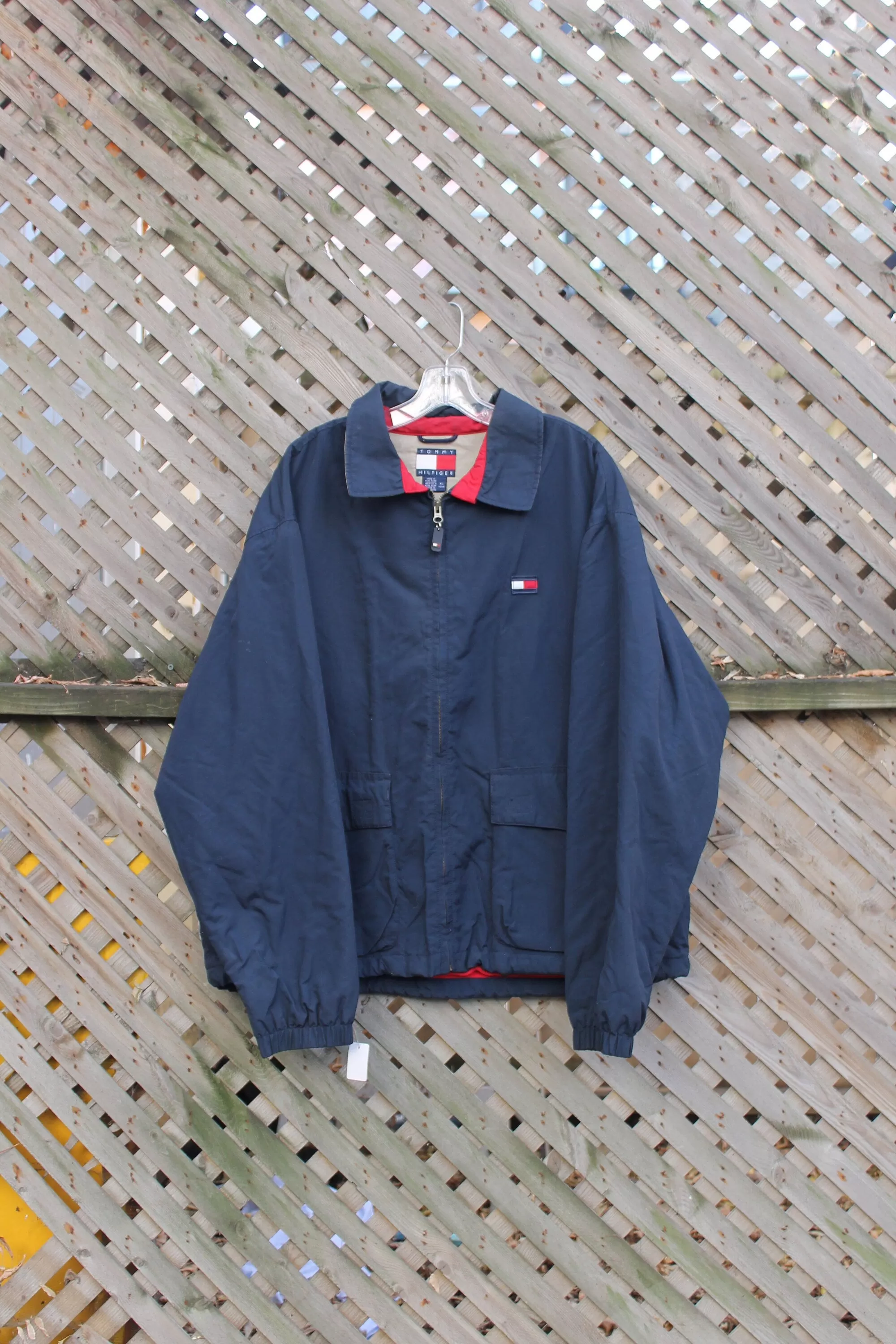 Vintage 1990s Tommy Hilfiger Windbreaker Jacket / Tommy Hilfiger / Flag Patch / Sportswear / Outerwear Jacket / Streetwear Style