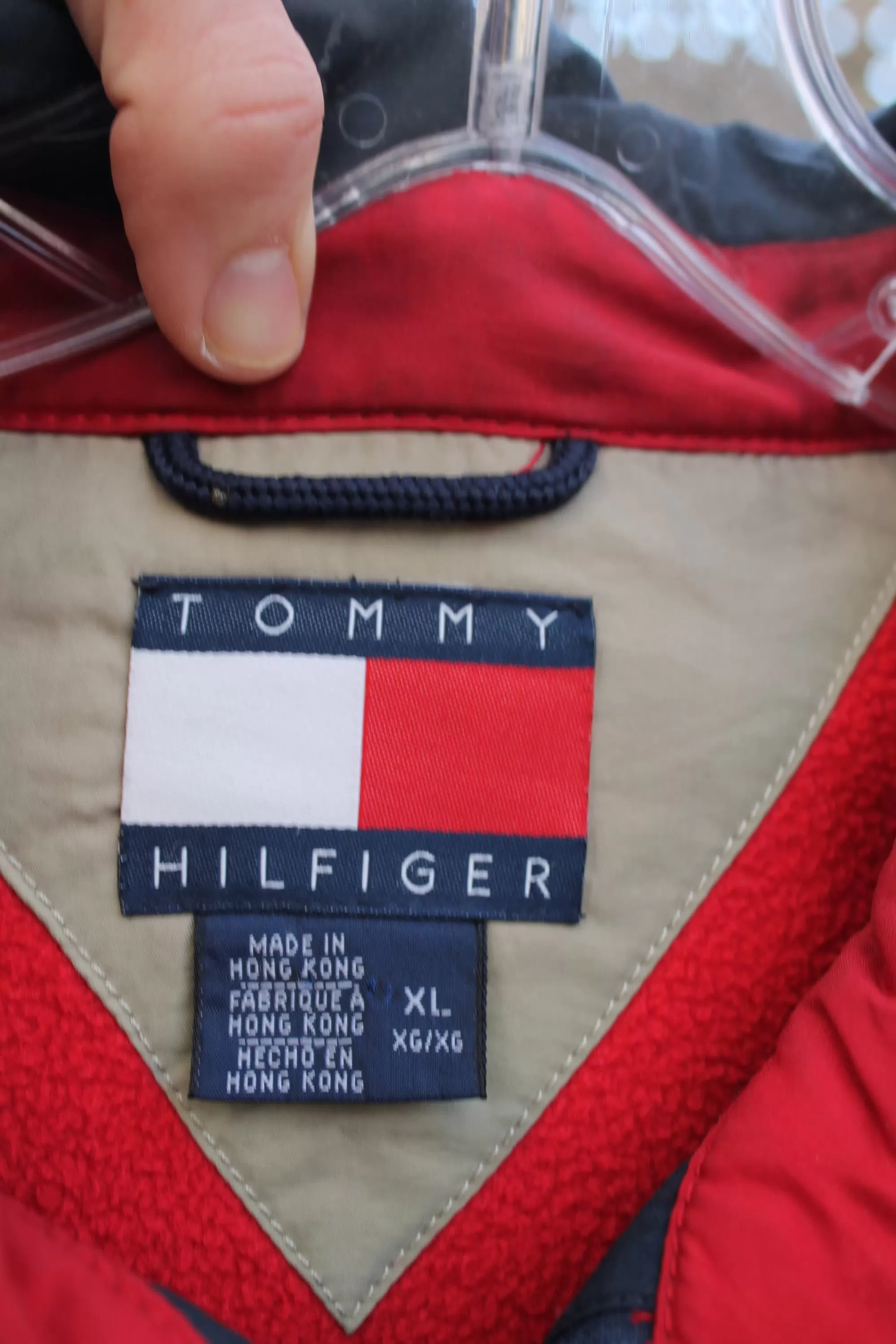 Vintage 1990s Tommy Hilfiger Windbreaker Jacket / Tommy Hilfiger / Flag Patch / Sportswear / Outerwear Jacket / Streetwear Style