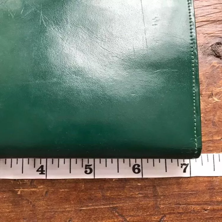 Vintage Leather Clutch / Wallet from Saks Fifth Avenue with built in Timer. Forest Green Leather.