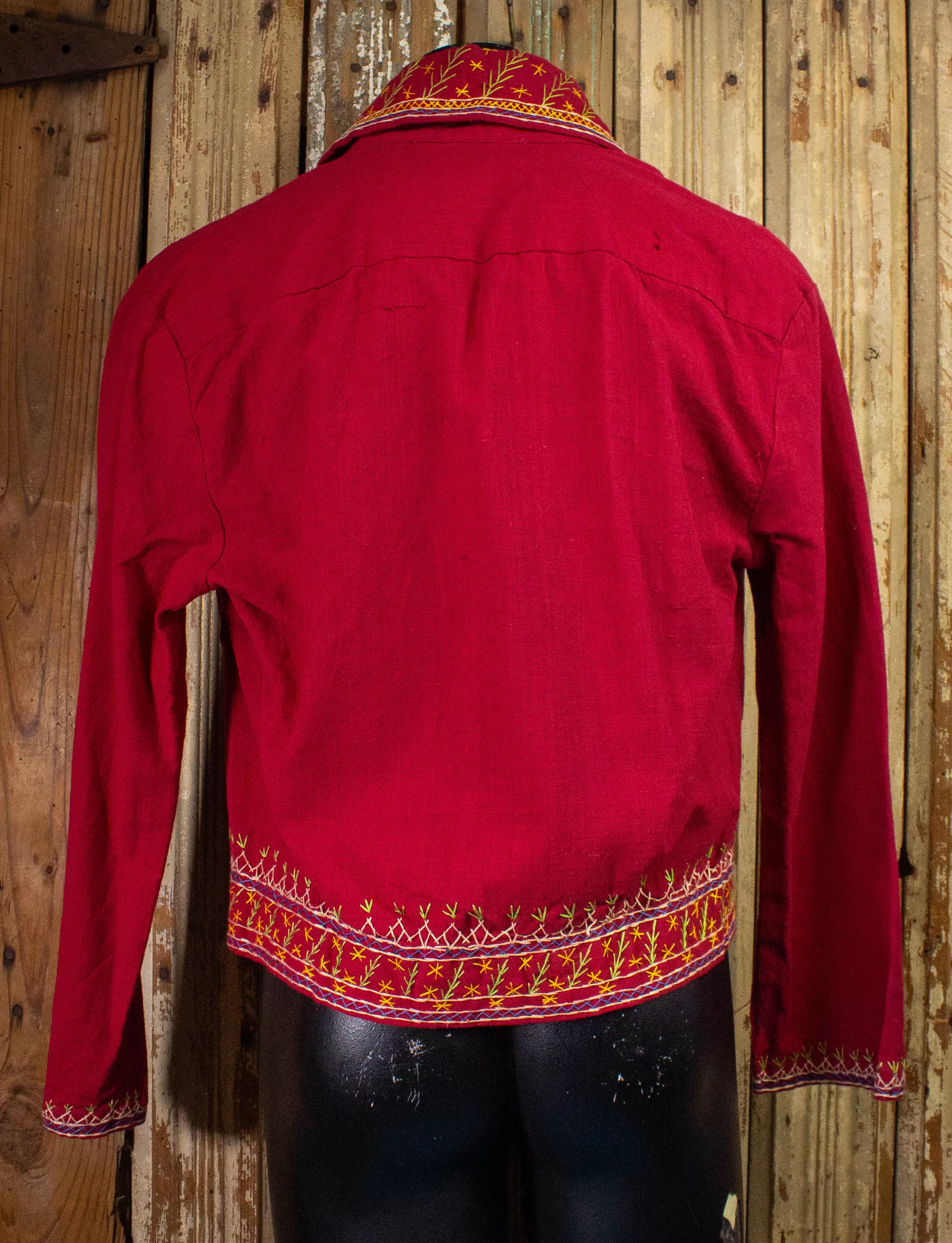 Vintage Overseas Trading Co. Embroidered Jacket Red Large