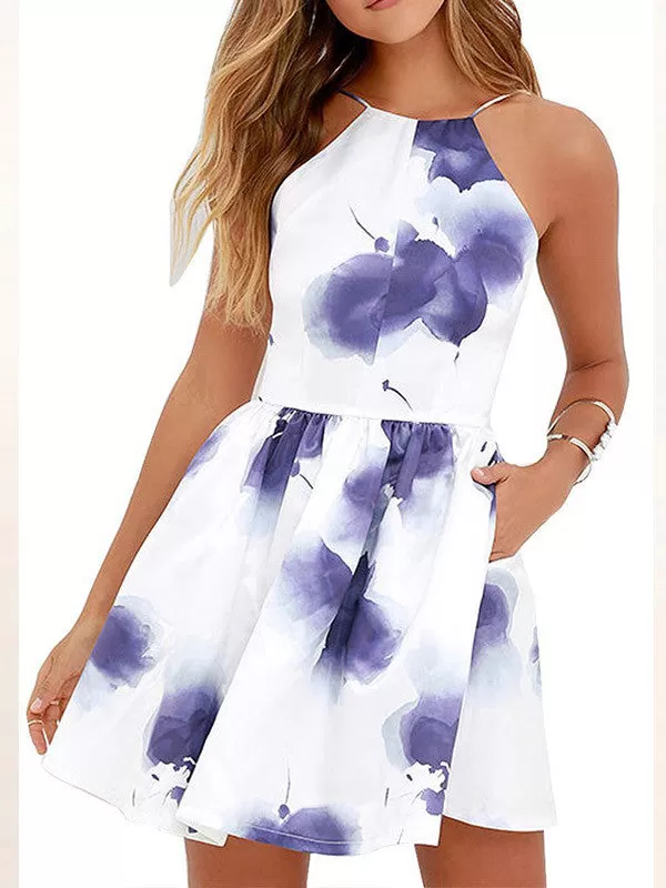 Women Sling Floral Mini Dress