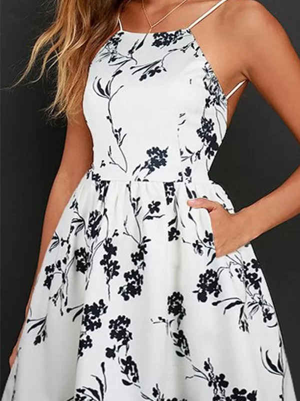 Women Sling Floral Mini Dress