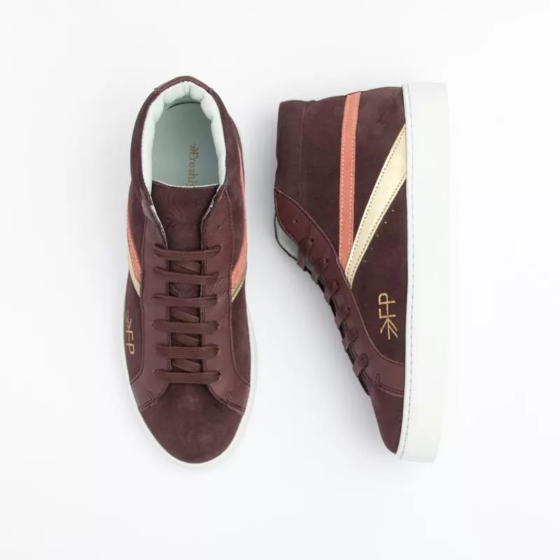 Women's Burgundy High Top Sneaker