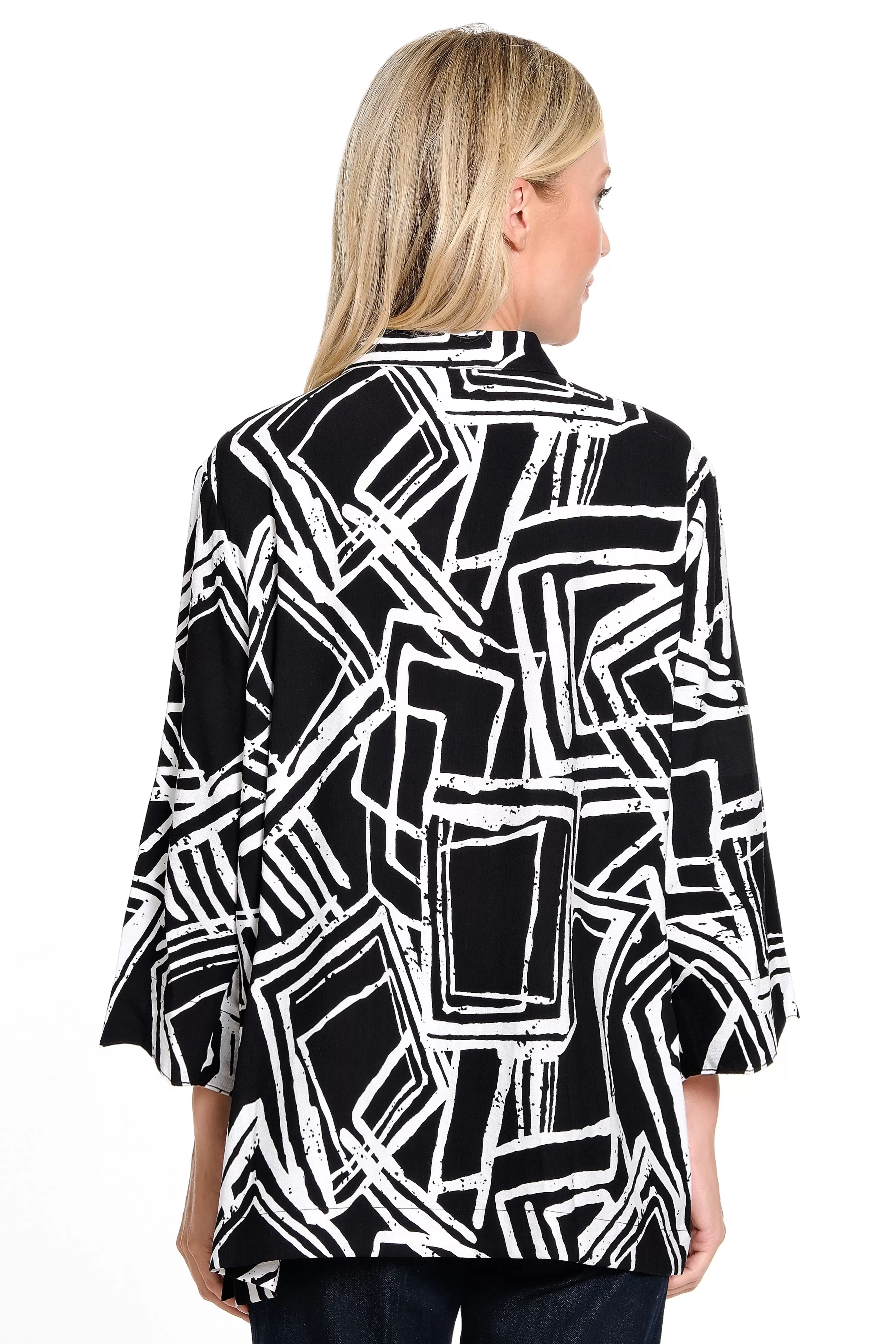 Woven Printed Jacket - Black/White Print