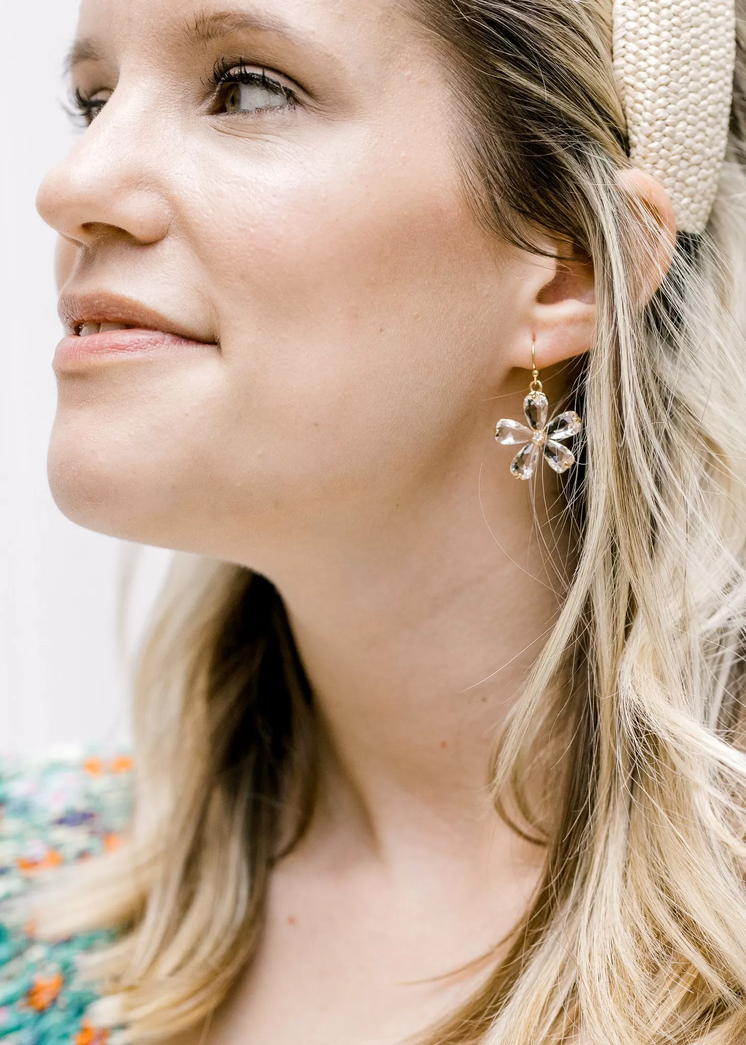 X Crystal Daisy Earrings