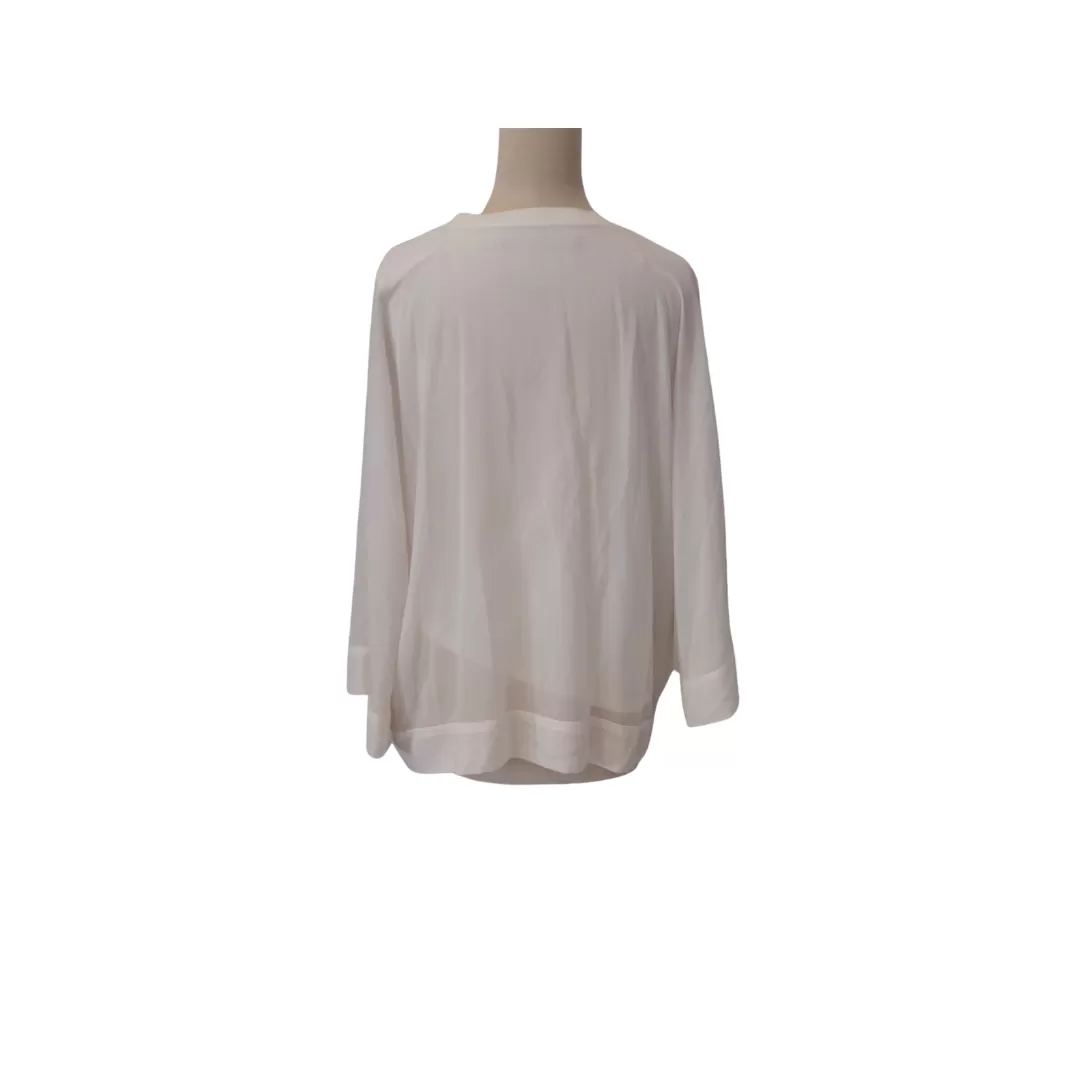 ZARA White V-neck Layered Top | Gently used |